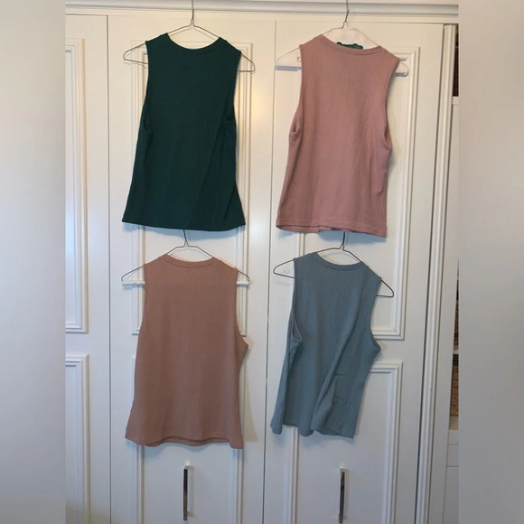 Set 4 SHEIN ribbed high neck tank tops size XL - Picture 11 of 14